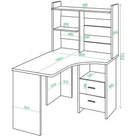 Компьютерный стол с надстройкой 100х120