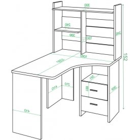 Компьютерный стол с надстройкой 100х120