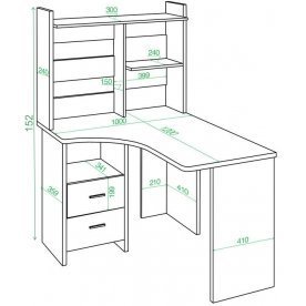Компьютерный стол с надстройкой 100х120