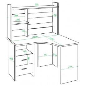 Компьютерный стол с надстройкой 120х100
