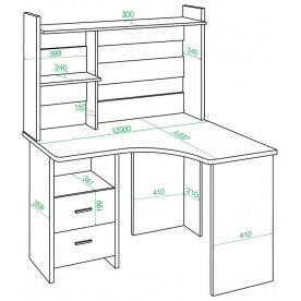 Компьютерный стол с надстройкой 120х100