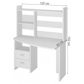 Компьютерный стол с надстройкой 120х60 круглый