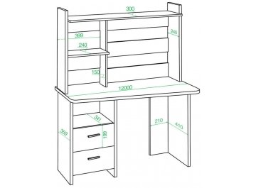Компьютерный стол с надстройкой 120х60 трапеция