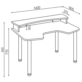 Письменный стол СКЛ-Игр140МО ЧБЕ
