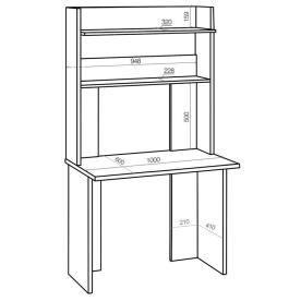 Письменный стол СКЛ-Прям100+НКЛХ-100 ВК