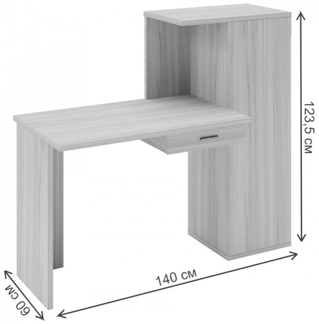 Письменный стол СКЛ-ПРЯМ100+ШК В венге