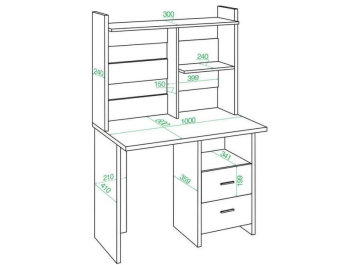 Письменный стол СКЛ-Прям100Р