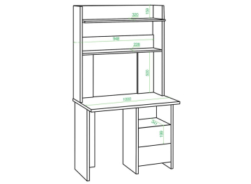 Письменный стол СКЛ-Прям100Р