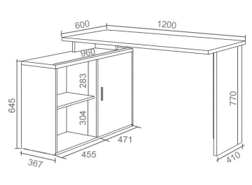 Письменный стол СКЛ-ПРЯМ120+ТБЛ-2 БЕК