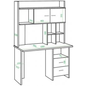 Письменный стол СКЛ-Прям120Р