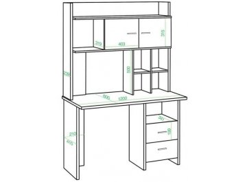 Письменный стол СКЛ-Прям120Р