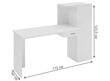 Письменный стол Беланта-ПРЯМ130+ШК КБЕ