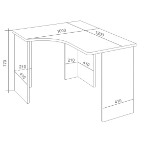 Письменный стол СКЛ-Угл120 Ш ПРАВ