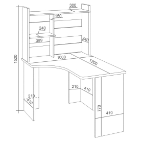 Письменный стол СКЛ-Угл120+НКЛ-100 КШ ЛЕВ