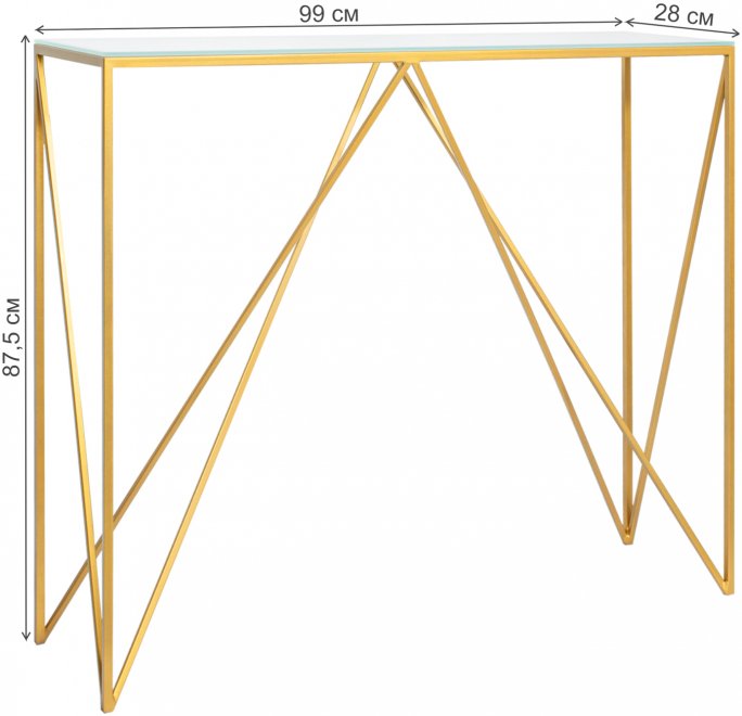 Консольный стол Akur Loft Cary золото / прозрачное стекло