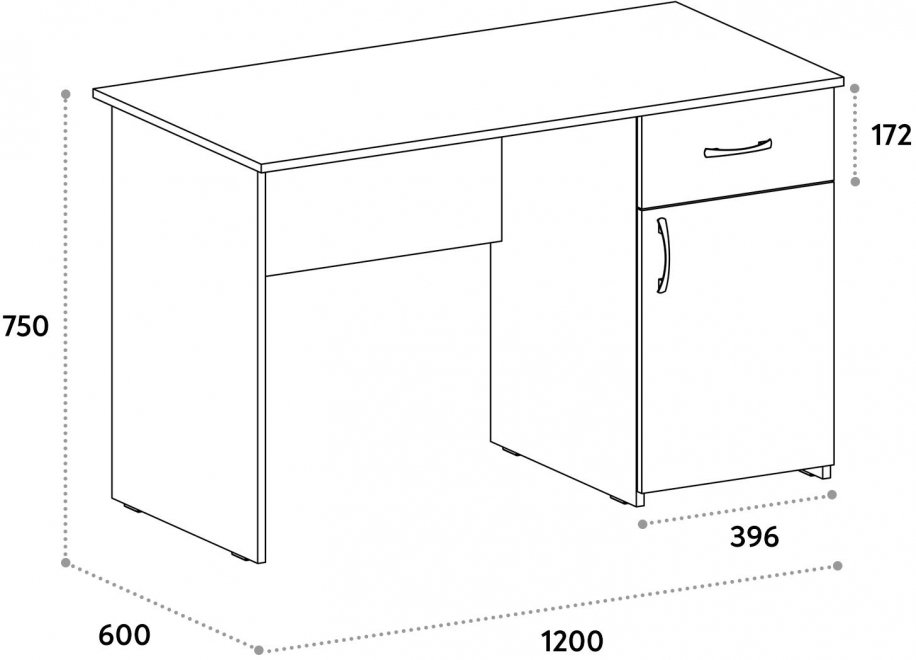 Письменный стол С-113K блэквуд сатиновый