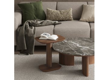 Приставной столик Olimar на тумбе орех