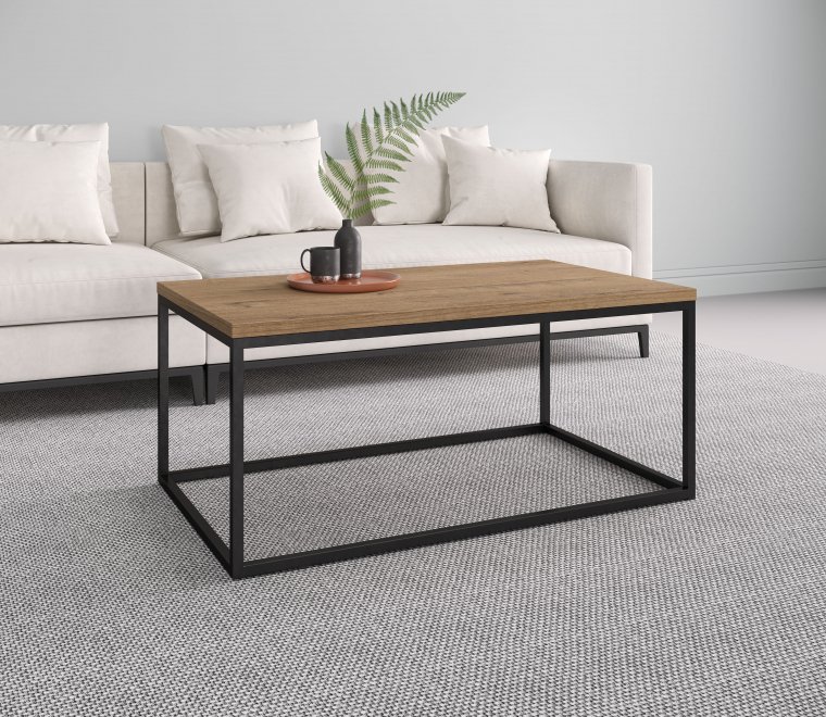 Стол журнальный прямоугольный EPIC (700*500*450) белый/черный