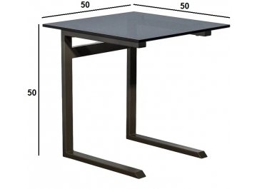 Приставной столик Асока прозрачный / серый