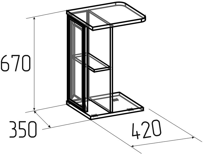Приставной столик Аурелио 17 антрацит