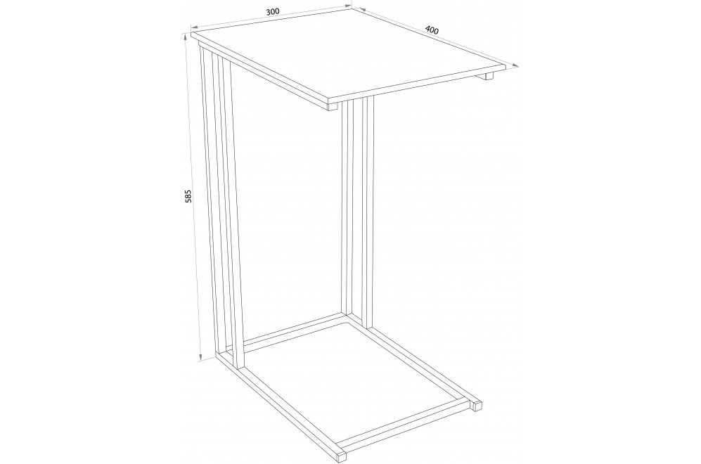 Приставной столик Престиж белый / белый