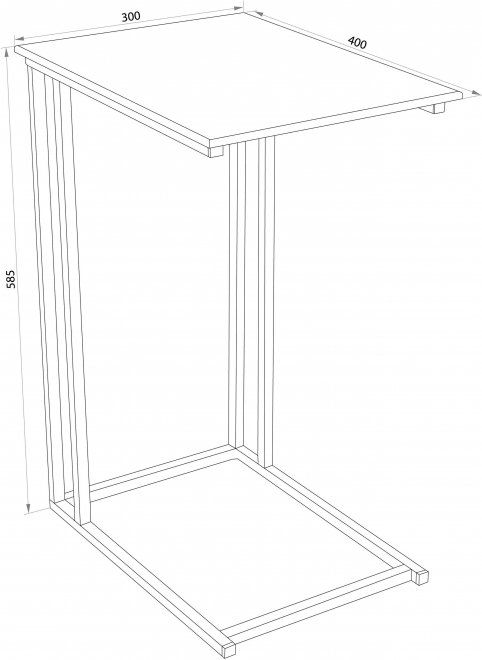 Приставной столик Престиж черный / черный