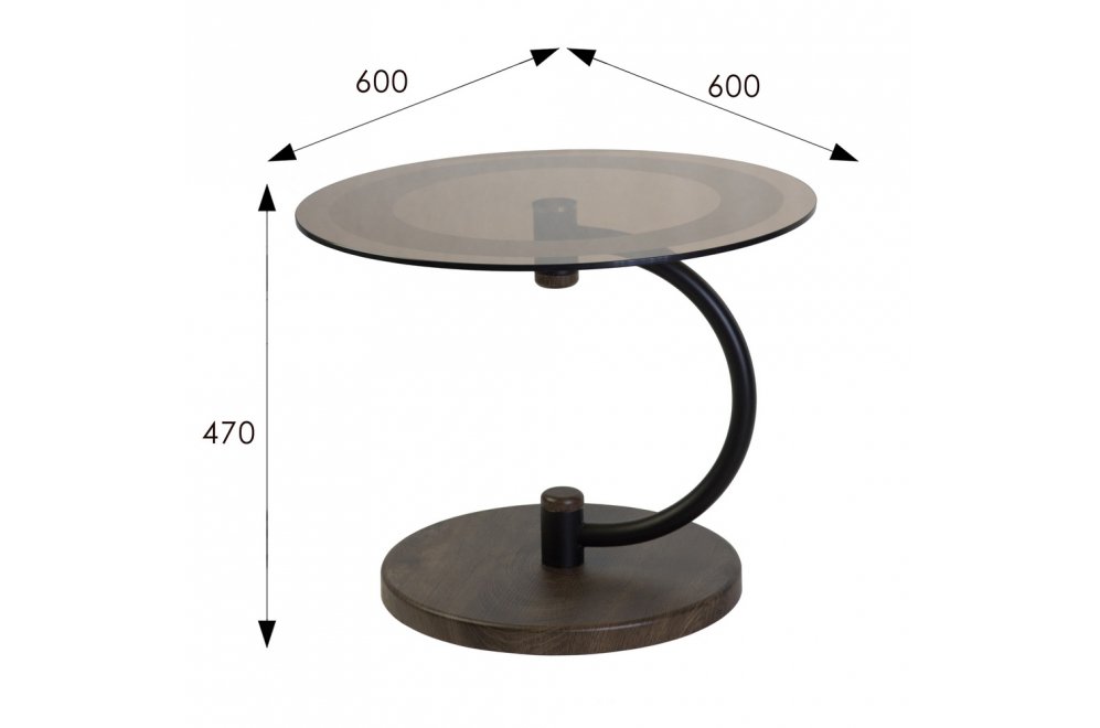 Журнальный стол Дуэт 13Н черный / венге