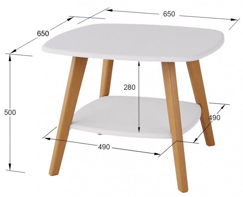Журнальный стол Хадсон дуб светлый / белый