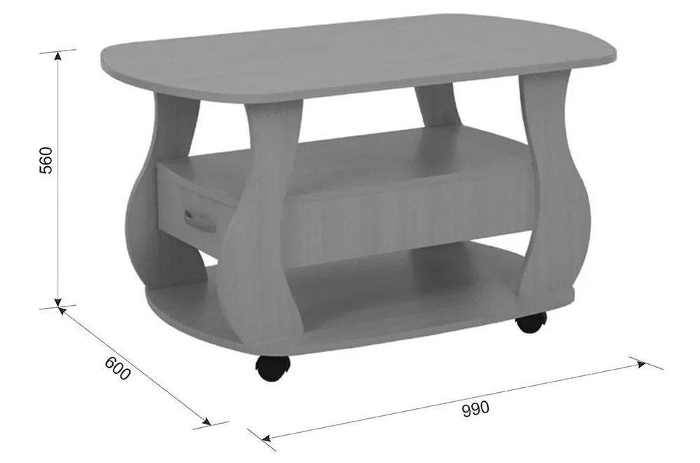 Журнальный стол Барон 3 дуб млечный