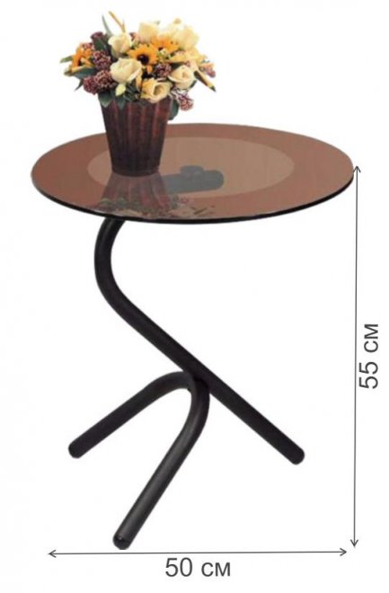 Журнальный стол Дуэт 5 черный / тонированный