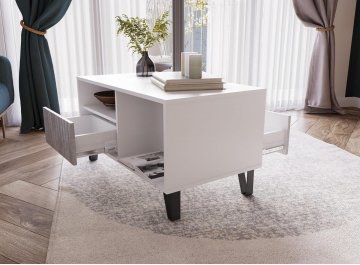 Журнальный столик Эннис белый / бетон светлый