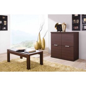 Журнальный стол M1302 со стеклом венге / черный