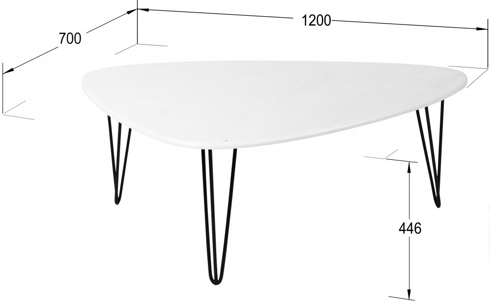 Журнальный стол Престон белый бетон