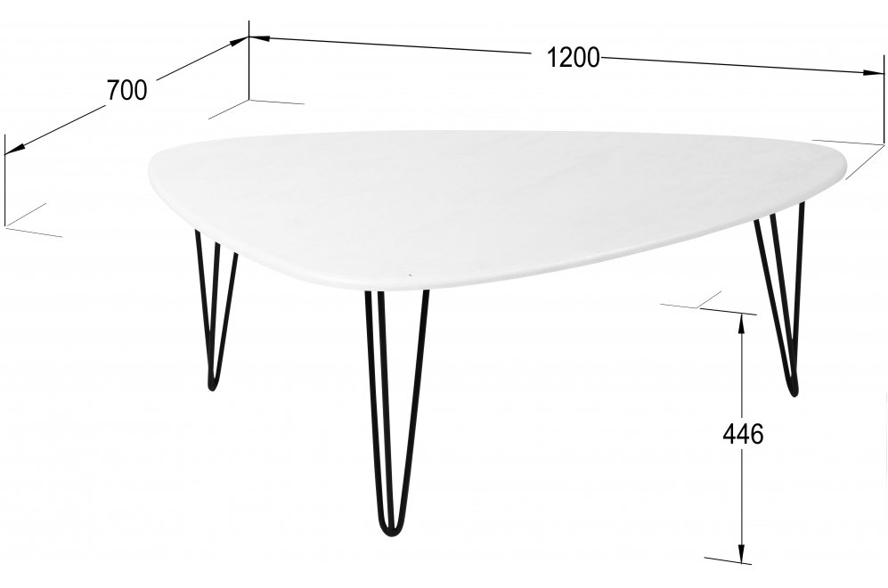 Журнальный стол Престон белый бетон