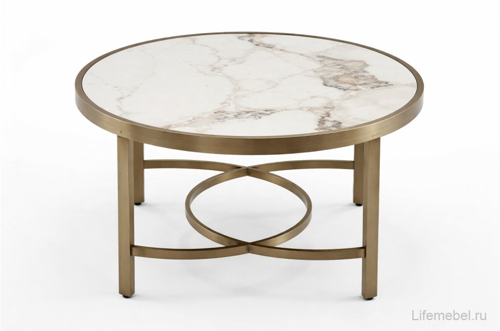 Журнальный столик Маретта 80x80 белый / золотой