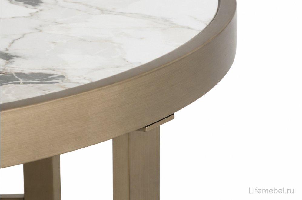 Журнальный столик Маретта 80x80 белый / золотой