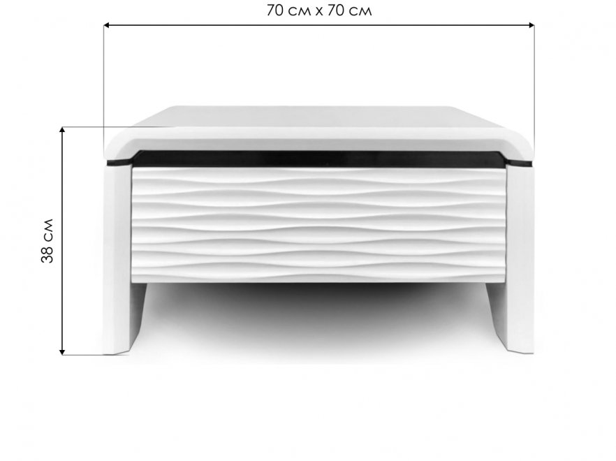 Журнальный столик CColl 3D Modo Quadro II белый матовый лак