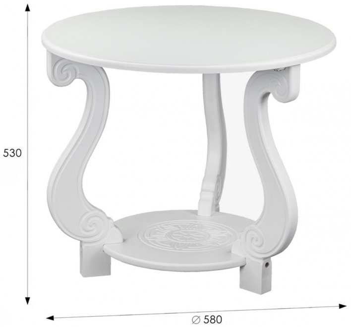 Журнальный столик Грация М Лайт белый