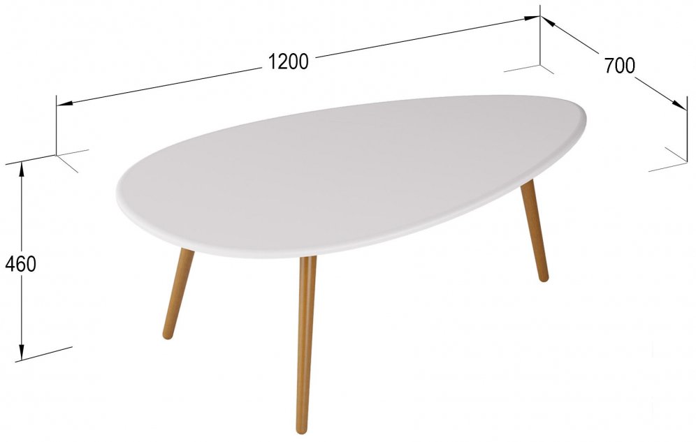Журнальный столик Калифорния Твинс белый