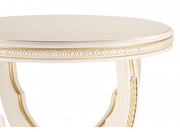Журнальный столик Луис круглый слоновая кость / золото