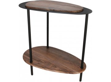 Журнальный столик МеталлАрт М036 коричневый дуб / черный