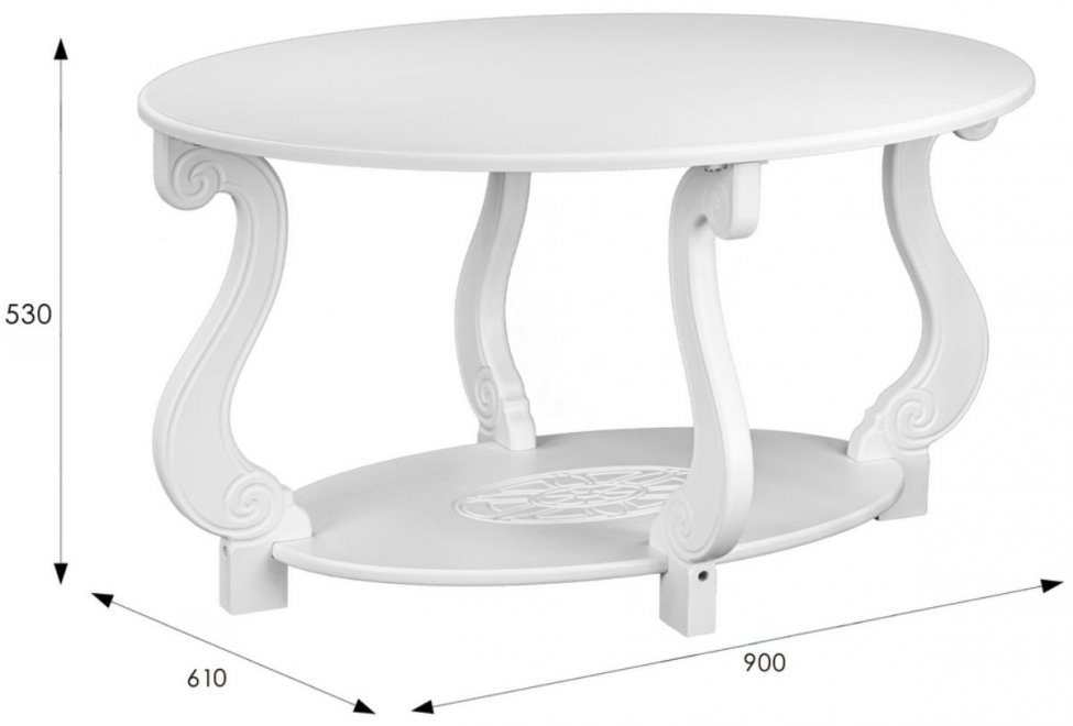 Журнальный столик Овация М Лайт белый