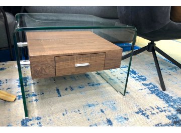 Журнальный столик F-GW608 прозрачный / коричневый