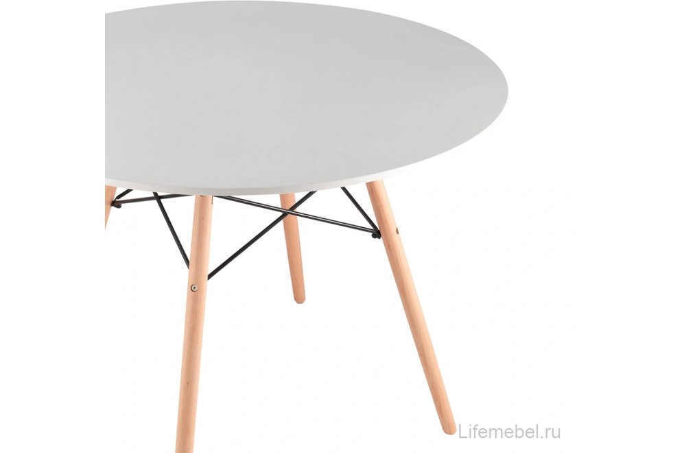Деревянный стол Eames 90 см белый
