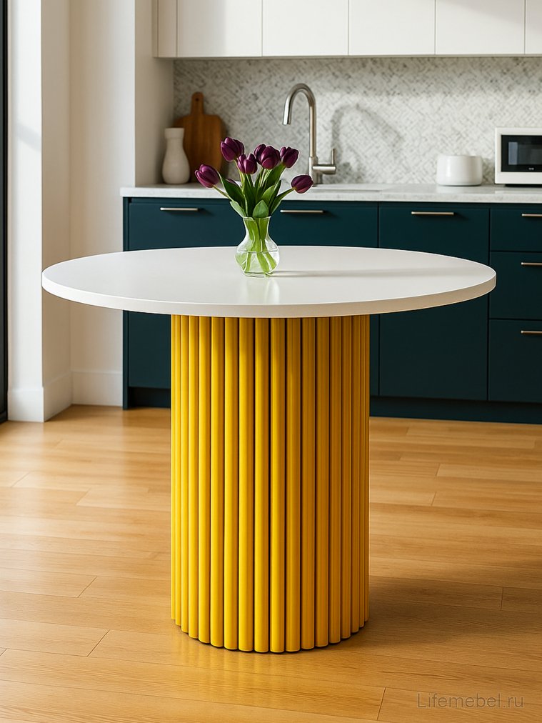 Деревянный стол Барел 89 белый / золото