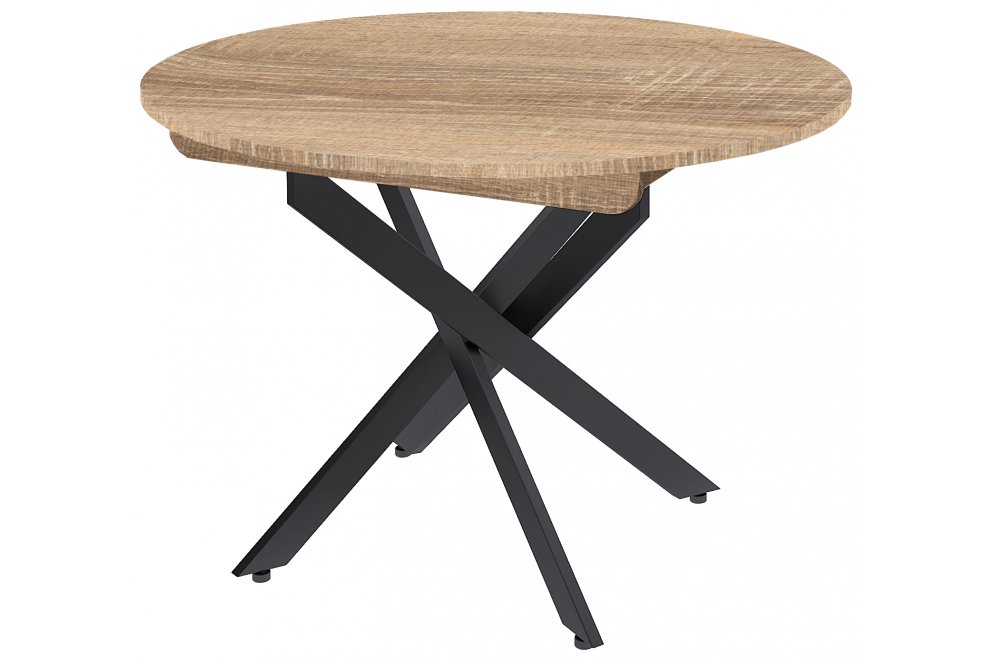 Деревянный стол Dikline RDB100 дуб бардолино / черный