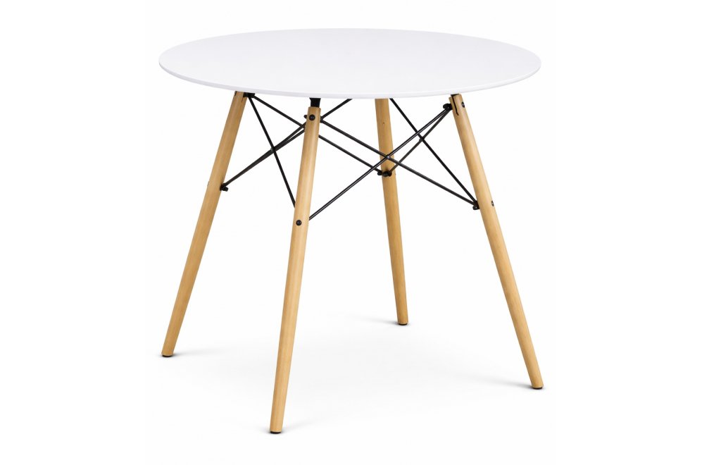 Деревянный стол DT-902 белый d100