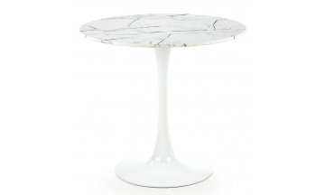 Стол деревянный обеденный Denver белый мрамор / белый