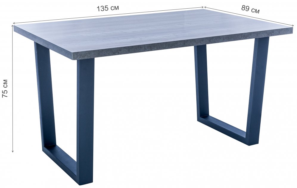 Деревянный стол Leset Ларс черный / бетон