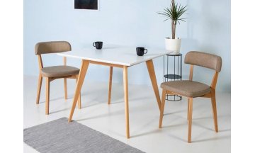 Стол деревянный обеденный Лунд 960 бук / белый